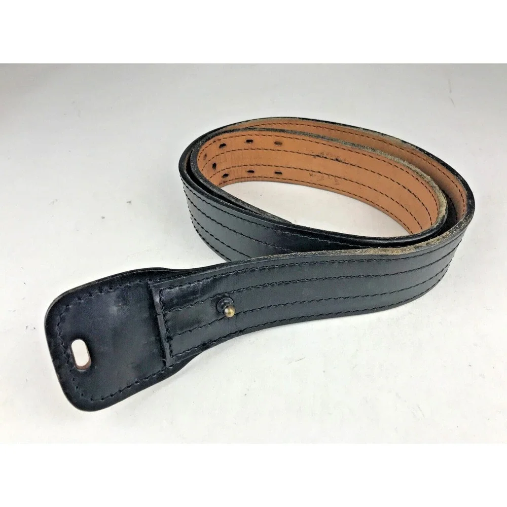 Dutyman 4011U Duty Belt Black Full‎ Grain Leather 4-Row Stitch 52.5